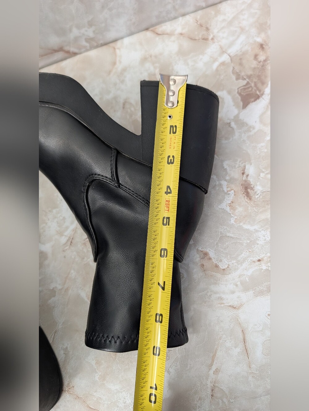 Madden Girl Ankle Boots Black Platform Block Heel Lug Sole Woman's Sz 7 - Picture 12 of 13